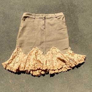 Nanette Lenore Denim and lace skirt